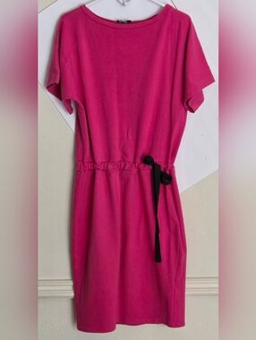 Pink Short-Sleeve Adjustable Tie-Waist Dress (sz. L/XL)